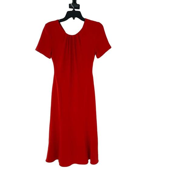 Diane Von Furstenberg Midi Dresses Women's Size 0 Rose A-Line Fitted Line Cutout - Picture 4 of 12